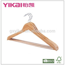 Cintres à carreaux plats en bambou avec barre ronde et tube en PVC